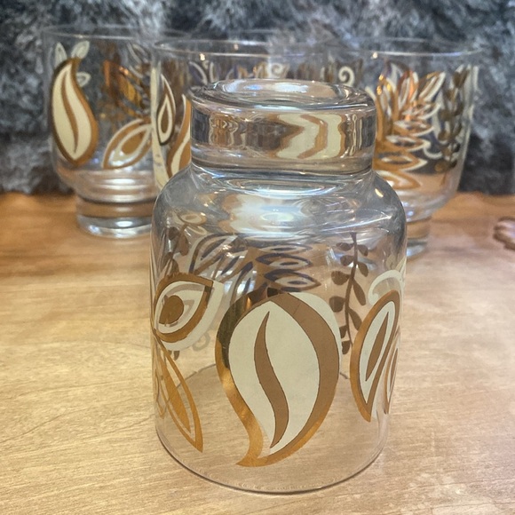 MCM gold butterfly glasses. Set of 5 - Picture 7 of 16